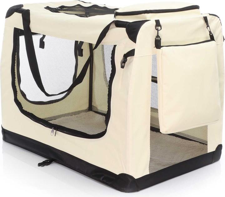 Immagine prodotto Wiltec Fudajo Scatola da trasporto XXXL pieghevole Beige 100x69x69cm Scatola per cani Scatola da viaggio (Cane, Pieghevole)