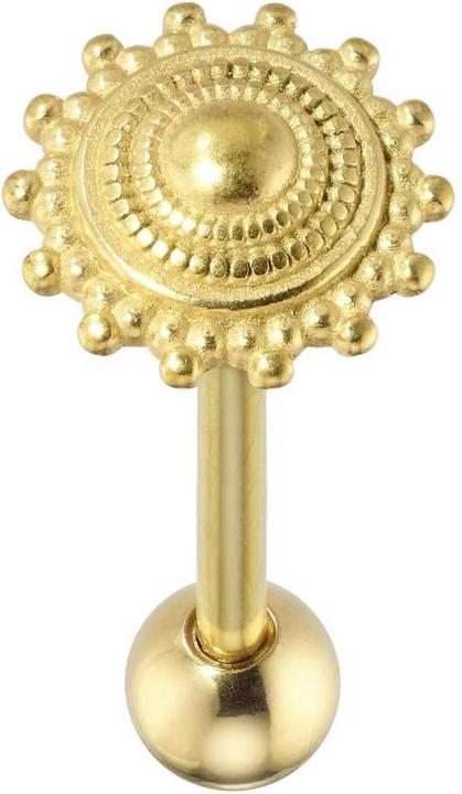 Actual product image Bijouteria Tongue piercing (PVD coating (gold coloured), Surgical steel 316L)