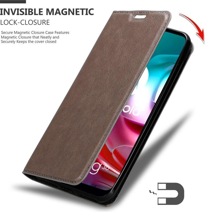 Image du produit Cadorabo Book Invis. Étui magnétique (Motorola Moto G10, Motorola Moto G30)