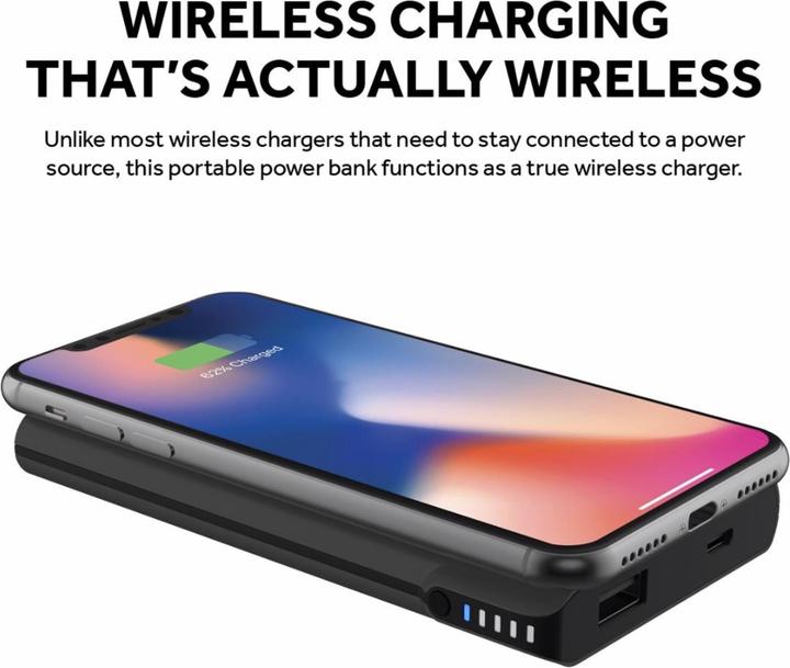 Produktbild Griffin Wireless Charging Power Bank USB-A/ USB-C Port Schwarz (5000 mAh, 10 W)