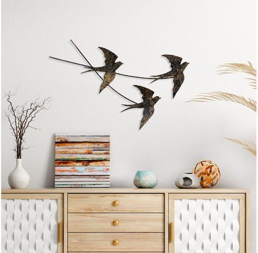 Immagine prodotto Wallxpert Decorazione da parete Uccello rondine 42 x 70 cm, metallo (42 x 70 cm)