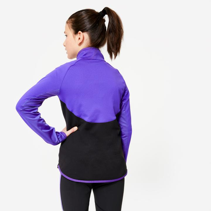 Produktbild Decathlon Trainingsjacke Mädchen tailliert - lila/schwarz (6, 7, 8)