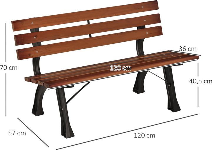Actual product image Outsunny Garden bench with high backrest