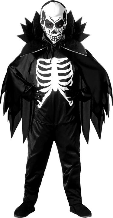 Immagine prodotto Widmann Costume da scheletro spaventoso per bambini: vestito, maschera, cappotto con colletto (158)