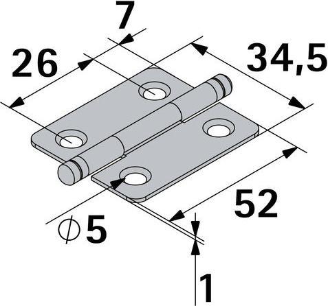 Image du produit Hettich Zierscharnier, vermessingt 40x35 mm, 2 St.