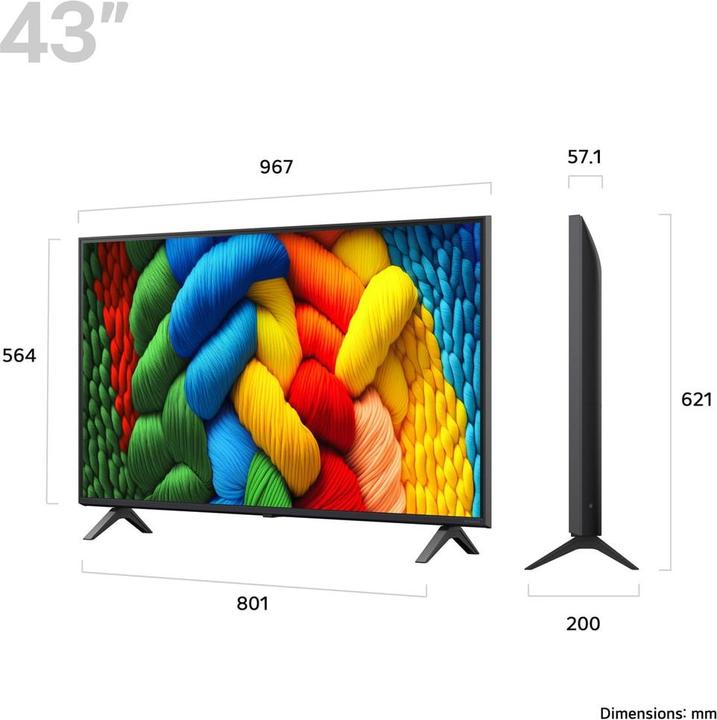 Produktbild LG 43NANO80A6B (43", NANO80, Nano-Cell, 4K, 2025)