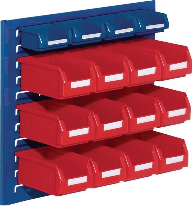 Image du produit Rasterplan Jeu de bacs à bec H450xL500xP250mm tôle d'acier/polyéthylène revêtement plastique bleu + rouge 12