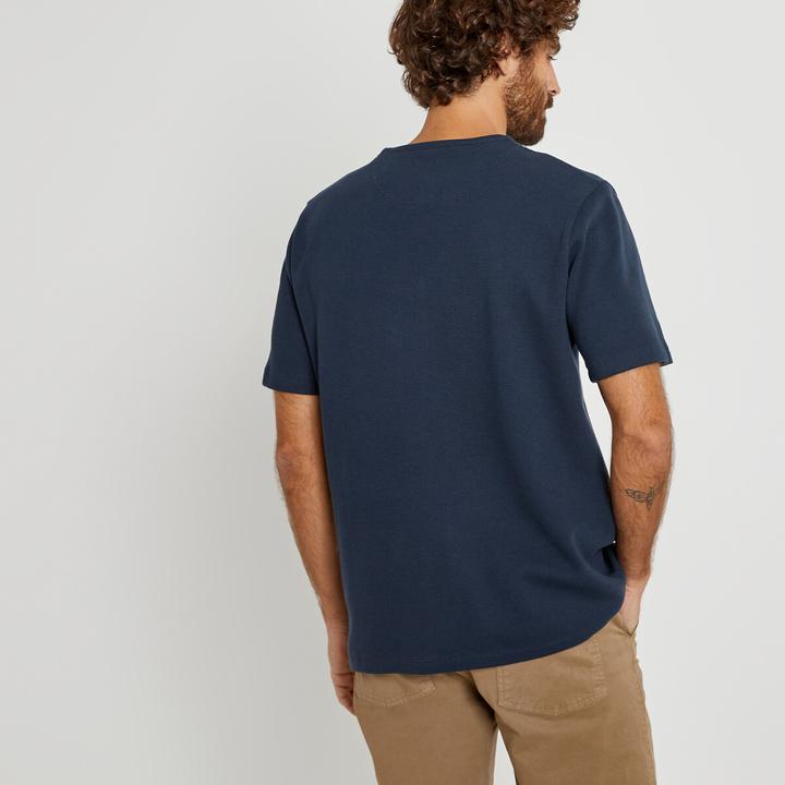 Image du produit La Redoute Collections Haut en forme de t-shirt avec encolure ronde et petite patte de boutonnage (L)