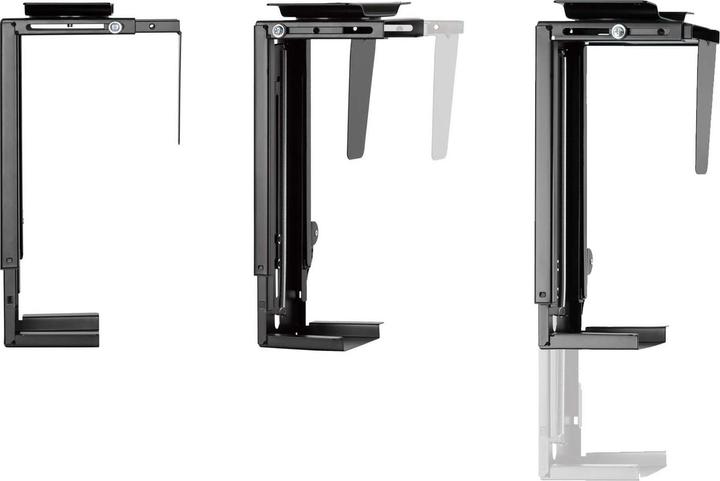 Actual product image Wiltec Under-desk Computer Holder Continuously Adjustable 360° Swivelling for PC Cases up to 10kg