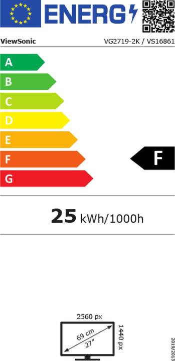 Energy Label Viewsonic VG2719-2K (2560 x 1440 pixels, 27")