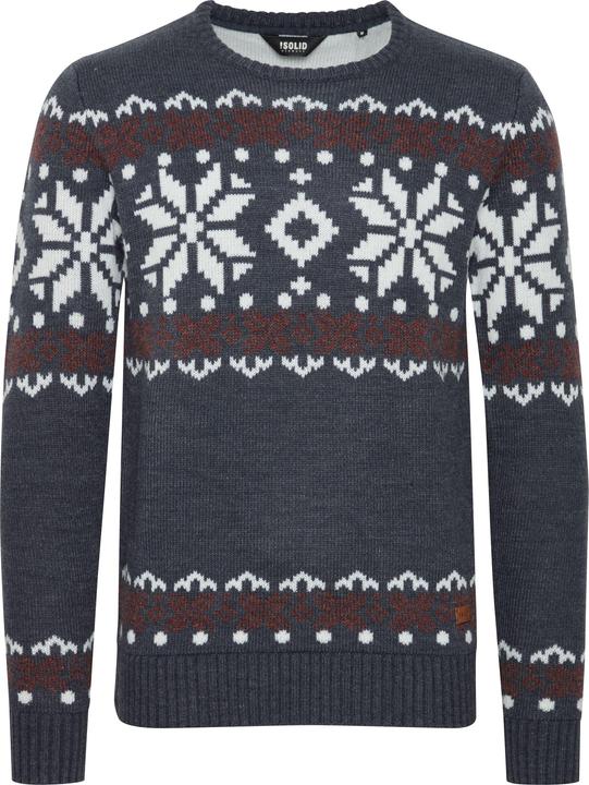 Image du produit Solid Norwig Pull En Grosse Maille Pull-Over Tricot Pour Homme Avec Encolure Rond (L)
