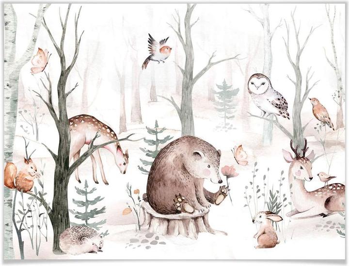 Image du produit Trenddeko Amis des animaux dans la forêt (60 x 50 cm)