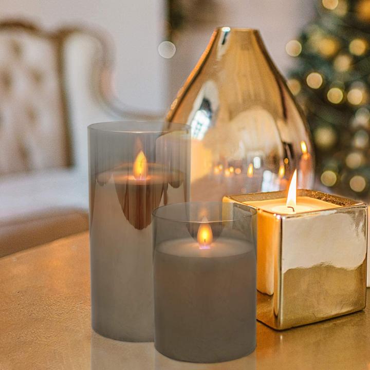 Actual product image Lumina Swiss LED Candles Set Glass with Remote Control (3 x)