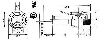 Actual product image Velleman FUSE HOLDER 6.35 x 32mm, PANEL MOUNTING (10 A)