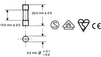 Actual product image Fusibles Lac FUSE 5 x 20mm FAST 8A (10pcs/box)