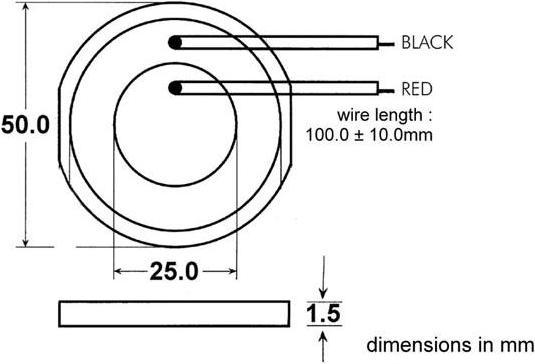 Actual product image Velleman Products & Buzzers PIEZO TRANSDUCER 30 VAC 0.5-20Hz 75dB LEAD TYPE (Camera Converter)