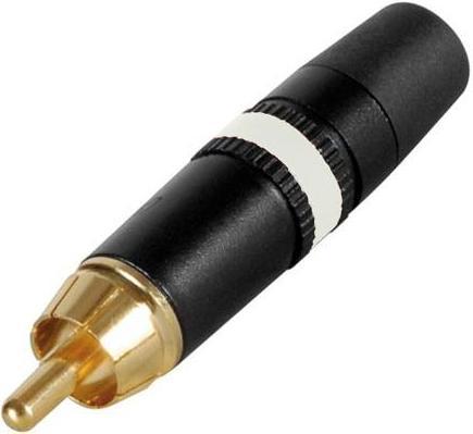 Actual product image Neutrik Rean - Phono Plug (Rca) - Gold Plated Contacts - White Colour Marking Ring