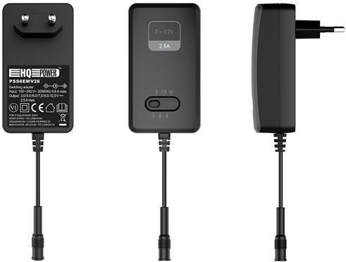 Image du produit Velleman ALIMENTATION COMPACTE À DÉCOUPAGE AVEC SORTIE RÉGLABLE - 100-240 V - de 3 à 12 VCC - 2.5 A + 6 fi...