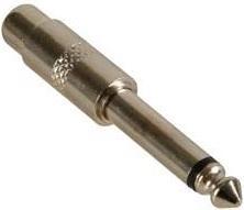 Image du produit Velleman FICHE RCA FEMELLE VERS JACK MALE 6.35mm MONO - NICKELÉ