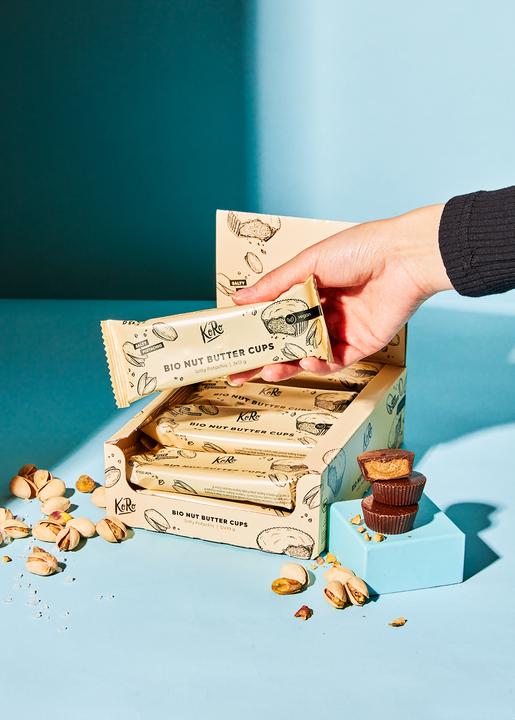 Image du produit KoRo Pralines rondes foncées bio fourrées à la purée de pistache (468 g)