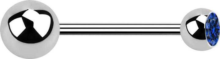 Image du produit Star Piercing Micro Barbell argent avec boule et cristal boule bleu foncé (sans laiton, Acier chirurgical 316L)