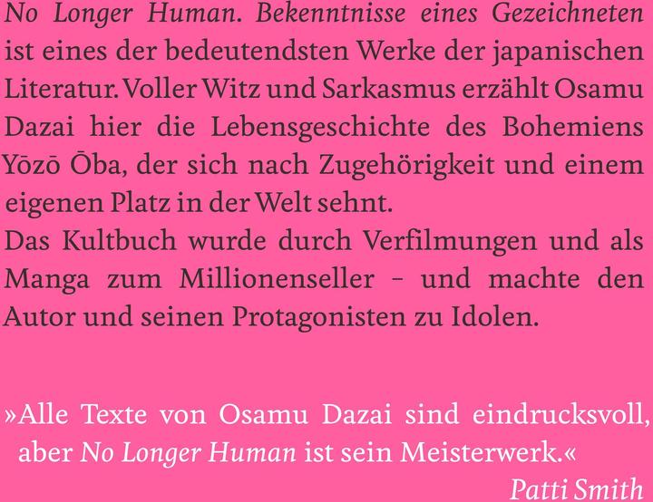Nährwerte und Zutaten No Longer Human (Deutsch, Osamu Dazai, 2024)