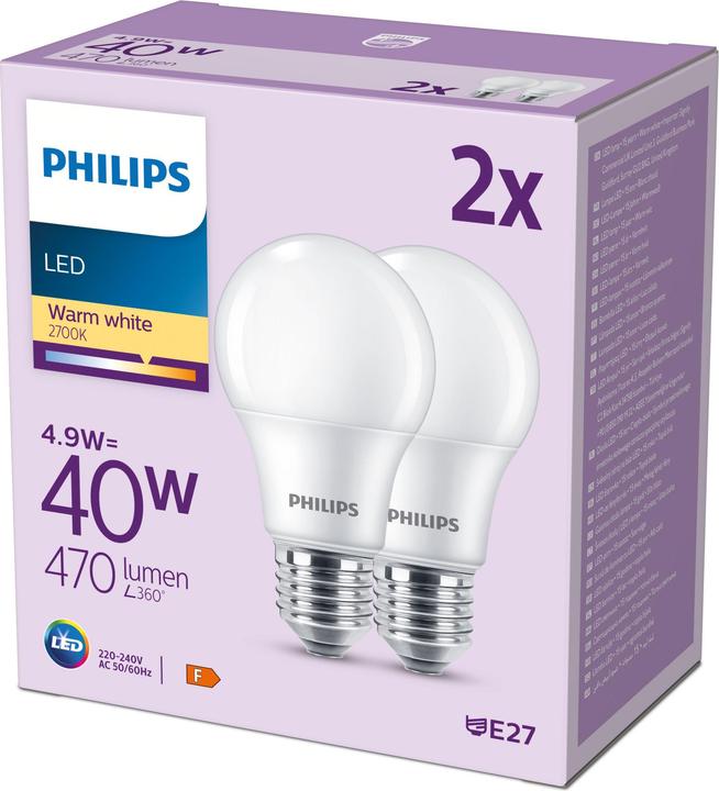 Image du produit Philips Lampe à Led (E27, 4.90 W, 470 lm, 2 x, F)