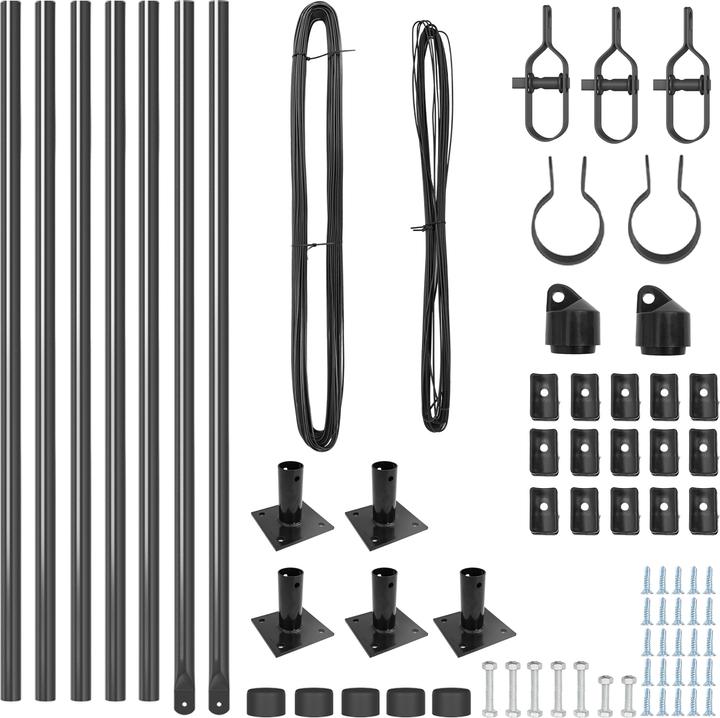 Actual product image VidaXL Fence post set 7-piece grey concrete 3.2 x 3.2 x 50 cm Durable
