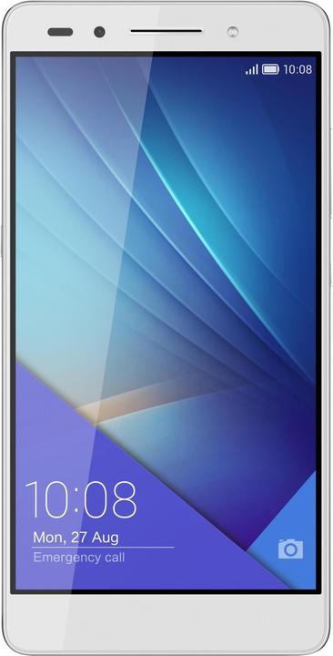 Honor 7 (16 GB, Silver, 5.20", Hybrid Dual SIM, 20 Mpx, 4G)