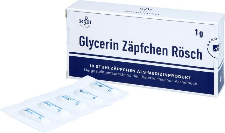 Actual product image Rösch & Handel Glycerine suppositories 1 g 10 pcs (10 Piece)