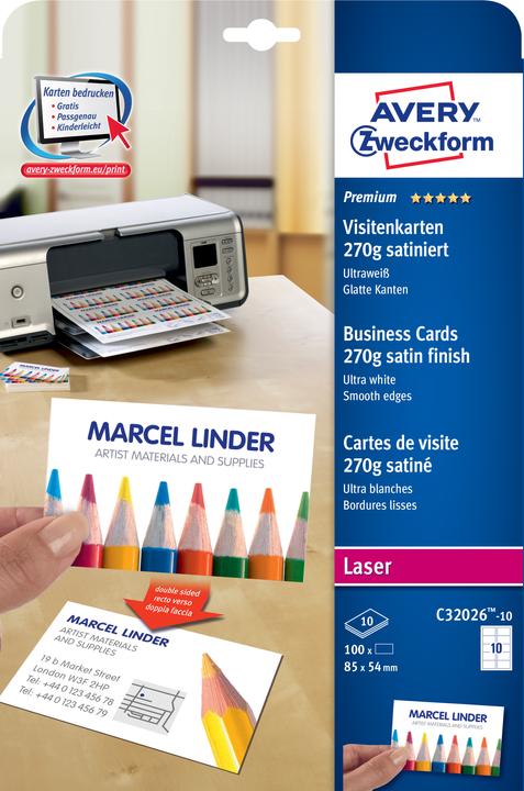 Produktbild Avery C32026-10 (270 g/m², 100 x, A4)