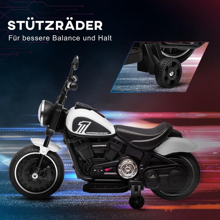 Image du produit Homcom Elektromotorrad Kunststoff, Metall Weiss+Schwarz (6 V)