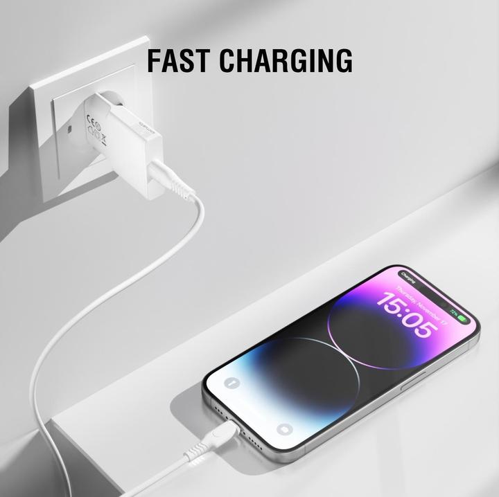 Actual product image 4smarts Power charger PDPlug Slim 20W GaN 1C and USB-C cable 1.5m white (20 W)