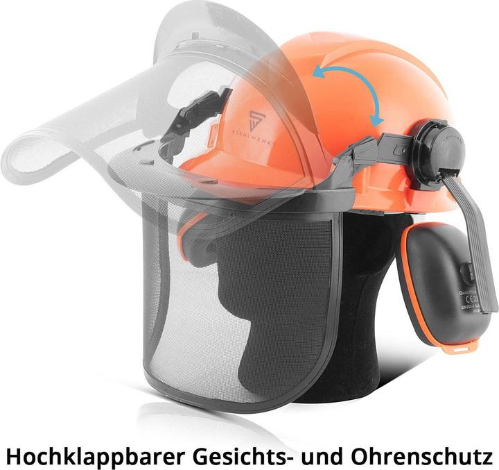 Produktbild Stahlwerk Forsthelm FH-100 ST mit Visier und Gehörschutz EN397 EN352 EN1731 (52 - 66 cm)
