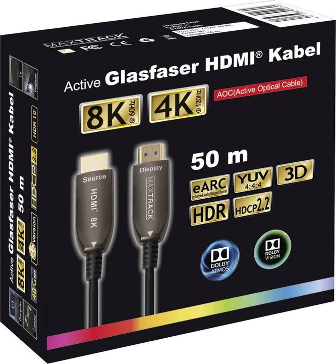 Image du produit Transmedia Câble HDMI fibre optique (HDMI 2.1, 8k@60Hz, eARC) (50 m, HDMI)