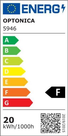Energie-Label Optonica Fluter, Bewegungsmelder 5946, 20 W, 2700 K, schwarz (1600 lm, IP65)