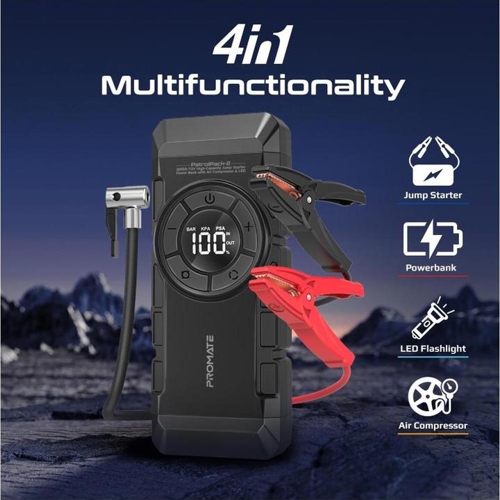 Actual product image ProMate PatrolPack-2 high-performance car jump starter (2000 A, 12000 mAh)