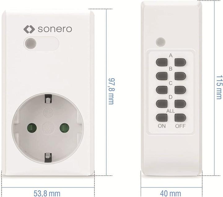 Actual product image Sonero Radio-controlled socket set S-RCS204, indoor