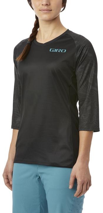 Produktbild Giro Roust Jersey für Damen mit 3/4-Ärmeln, schwarz geblümt