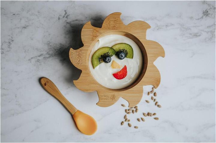 Image du produit Wild & Stone Bol en bambou pour bébé avec cuillère en bambou et silicone