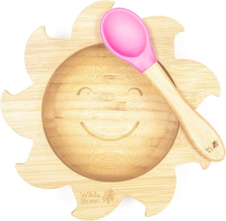 Image du produit Wild & Stone Bol en bambou pour bébé avec cuillère en bambou et silicone