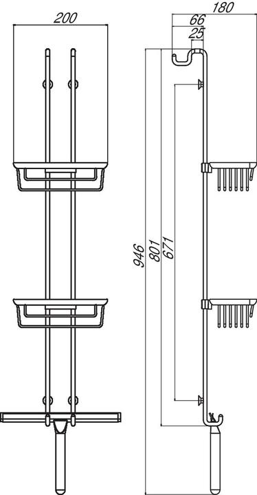 Image du produit Emco Porte-guéridon SYSTEM 2 2 paniers profonds, raclette chromée