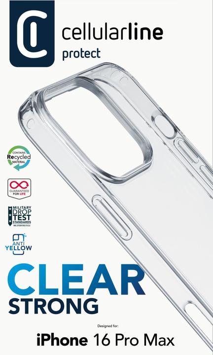 Actual product image Cellularline Clear Strong Case (Apple iPhone 16 Pro Max)