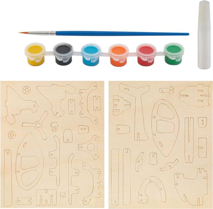 Image du produit Grafix Kit de construction et de peinture en bois - Hélicoptère