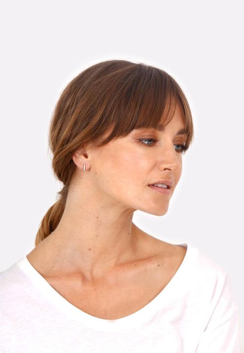Image du produit Elli Creolen Minimal mit Kristallen (Argent Sterling)
