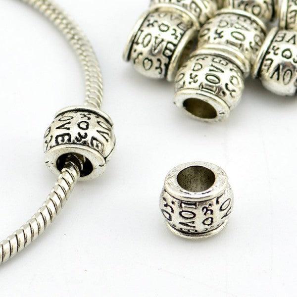Produktbild Hermex Herz Love Liebe Valentinstag Bead Perle - Silbrig (Zink-Legierung)