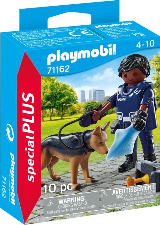 Image du produit Playmobil 71162 Policier avec chien renifleur (71162, Playmobil Special Plus)