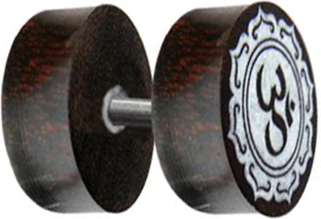 Produktbild Star Piercing Fake Plug Om Knochen aus Tamarind Holz (ohne Messing, Organisch)