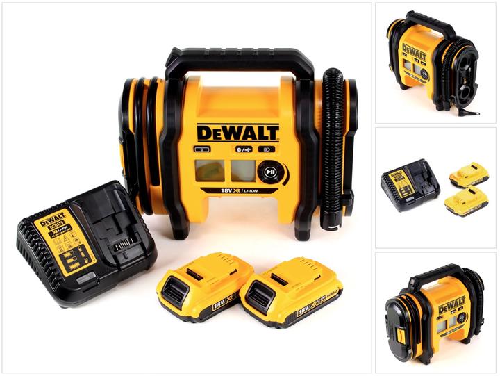Produktbild DeWalt DCC 018 N Akku Luftkompressor 18V 11bar KFZ + 2x Akku 2,0Ah + Ladegerät (11 Bar, 14.70 l)