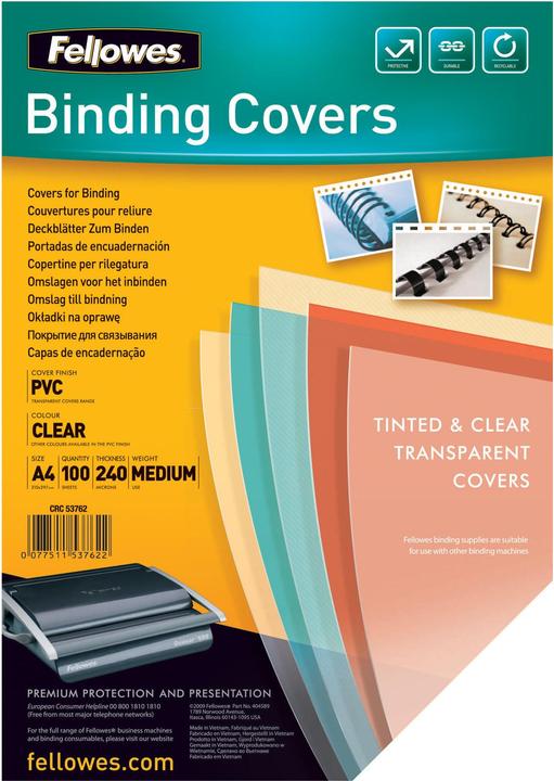 Produktbild Fellowes PVC Deckblätter (A4, 240 Mikron)